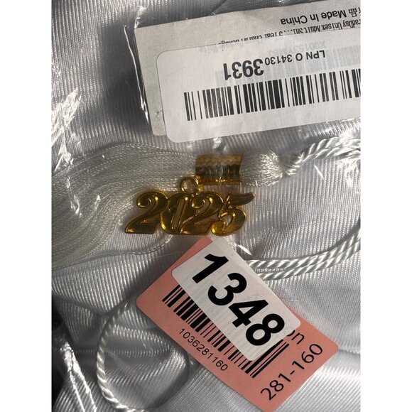 Graduation Gown & Cap Set With 2025 Tassel White- Halloween Costume- DIY Zombie - Picture 4 of 4